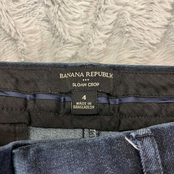 Banana Republic Pants Women 4 Sloan Crop Slim Stretch Dark Wash Ankle Trousers - Picture 3 of 8